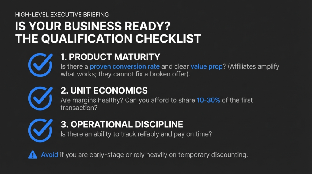 IS YOUR BUSINESS READY?
THE QUALIFICATION CHECKLIST